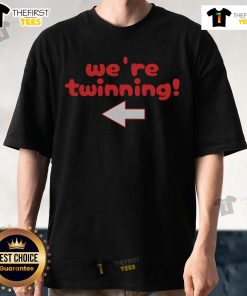 Best friends wearing matching 'Twinning' t-shirts for Spirit Week Twin Day, showcasing friendship and fun.