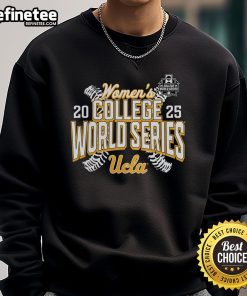 Alt Text: 2025 NCAA Softball Women's College World Series sweatshirt featuring Nice UCLA Bruins logo and vibrant team colors.