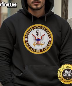 Stylish Nice United States Navy San Diego Padres Hoodie featuring navy blue and gold colors, perfect for sports fans.