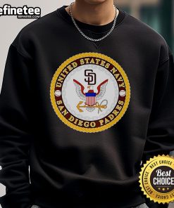 Nice United States Navy San Diego Padres sweatshirt featuring navy blue design and team logo.