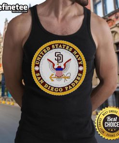 Alt Text: Stylish Nice United States Navy San Diego Padres tank top featuring team colors and logo, perfect for baseball fans.