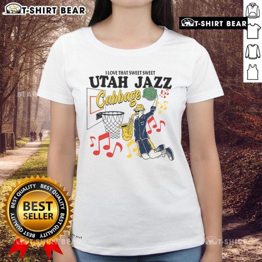 Nice Utah Jazz Cabbage Ladies Tee featuring a stylish design perfect for fans of the Utah Jazz and casual wear.
