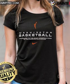 Alt Text: Washington Mystics ladies tee featuring engineered design, perfect for fans of Washington basketball.