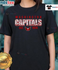 Nice Washington Capitals Est. 1974 Ladies Tee featuring team logo, perfect for fans and casual wear enthusiasts.