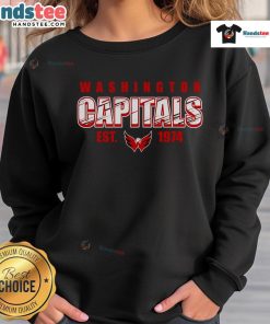 Cozy Nice Washington Capitals Est 1974 sweatshirt featuring team logo, perfect for fans and game day wear.