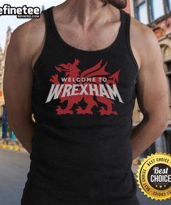 Nice Welcome to Wrexham logo tank top showcasing vibrant design and comfortable fit, perfect for fans and casual wear.