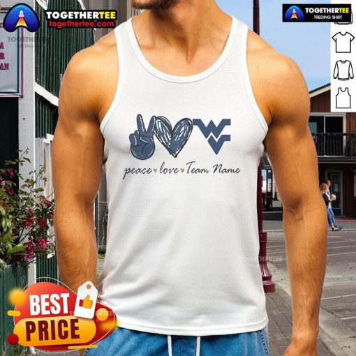 Stylish Nice West Virginia Mountaineers peace love tank top for fans, perfect for game days and casual wear.