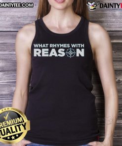 Nice What Rhymes With Reason logo tank top featuring a stylish design for casual wear and music lovers.