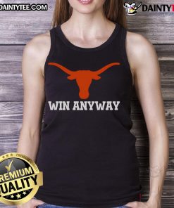 Texas Longhorns 2025 tank top featuring 'Nice Win Any Way' design, perfect for fans showing team spirit.