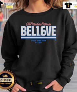 Winnipeg Jets sweatshirt celebrating the Manitoba Miracle with 'Believe In 1.6 Seconds Left' design for Game 7 victory.