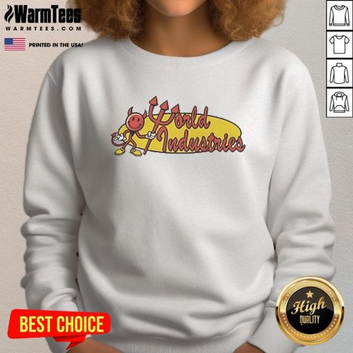 Nice World Industries Devil Oval Sweatshirt in black with bold graphic design, perfect for casual streetwear style.