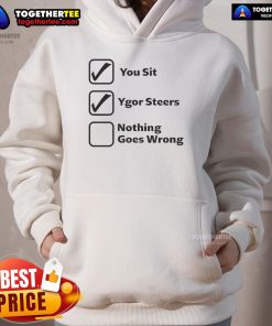 Cozy Nice You Sit Ygor Steers Nothing Goes Wrong Hoodie in a vibrant color, perfect for casual wear and street style.
