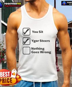 Ygor steers confidently in a stylish 'Nice You Sit' tank top, showcasing a relaxed and carefree vibe.