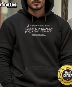 Official 1-833 Red Lim D Red Guardian Limo Service hoodie, perfect for stylish protection from boring evenings.