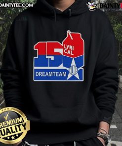 Alt Text: Official 150 Lyrical Dreamteam Hoodie in black, featuring a stylish design and comfortable fit for fans and fashion lovers.