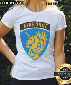 Official 1943 WWII US Airborne 'Lucky 13' ladies tee featuring vintage design and military-themed graphics.