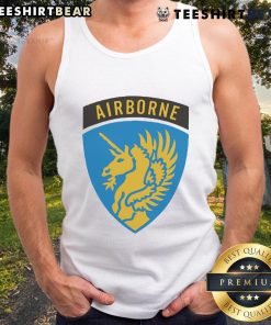 Official 1943 WWII US Airborne 'Lucky 13' tank top showcasing vintage military design and airborne insignia.
