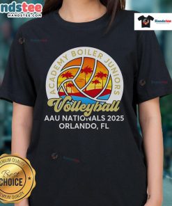 Official 2025 AAU Championships Orlando ladies tee featuring vibrant design and event branding for athletes and fans.