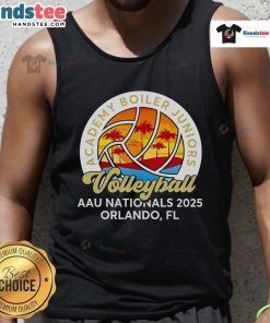 Official 2025 AAU Championships Orlando tank top featuring vibrant colors and logo, perfect for athletes and fans.