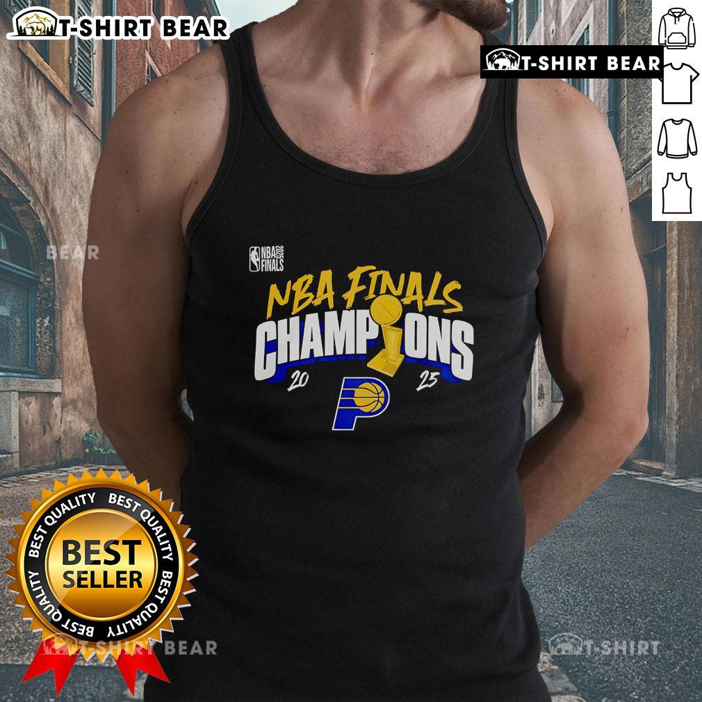 Official 2025 Nba Finals Champions Indiana Pacer Tank Top Alt Text: Official 2025 NBA Finals Champions Indiana Pacers tank top featuring team logo and vibrant colors.
