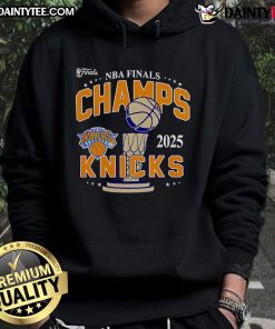 Official 2025 NBA Finals New York Knicks Championship Hoodie featuring team logo and vibrant colors.