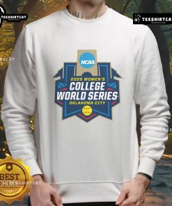 Official 2025 NCAA Softball Women's College World Series Sweatshirt featuring team colors and logo, perfect for fans.