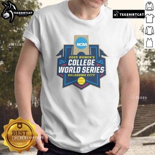 Alt Text: Official 2025 NCAA Softball Women's College World Series T-Shirt featuring vibrant team graphics and event logo.