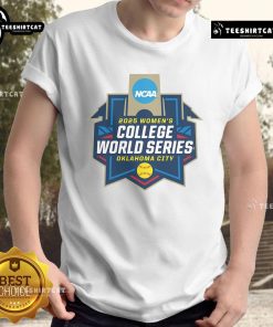 Alt Text: Official 2025 NCAA Softball Women's College World Series T-Shirt featuring vibrant team graphics and event logo.