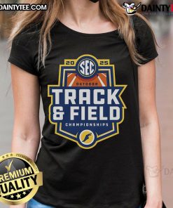 Official 2025 SEC Outdoor Track and Field Championships ladies tee featuring vibrant design and breathable fabric.