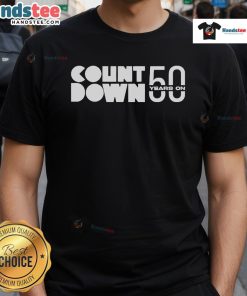 Official ABC Countdown 50 Years On T-Shirt showcasing vibrant design celebrating 50 years of ABC Countdown.