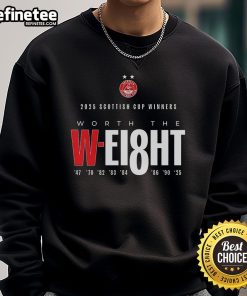 Official Aberdeen F.C. 2025 Scotland Cup Winners Sweatshirt featuring team logo and celebratory design.