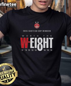 Official Aberdeen F.C 2025 Scotland Cup Winners T-Shirt featuring team logo and celebratory design.
