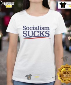 Official Adrianne Curry Socialism Sucks Ladies Tee featuring bold text design, perfect for expressing your views.