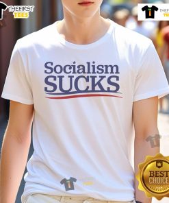 Adrianne Curry Socialism Sucks T-Shirt featuring bold text design, perfect for expressing political views in style.