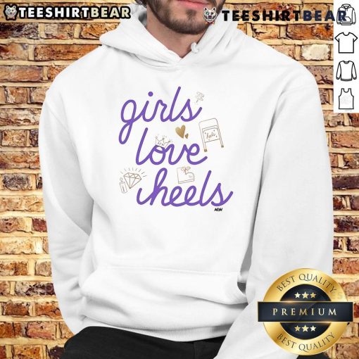 Official AEW Heels Girls Love Heels Hoodie featuring stylish design and vibrant colors for wrestling fans.