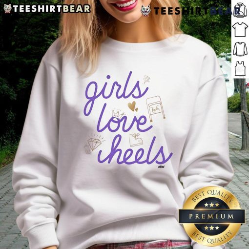 Official AEW Heels sweatshirt featuring stylish design for girls who love heels, perfect for wrestling fans and fashion lovers.