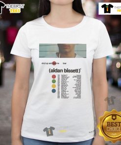 Official Aidan Bissett Shut Up And Love Me Tour 2025 ladies tee featuring stylish design and vibrant colors.