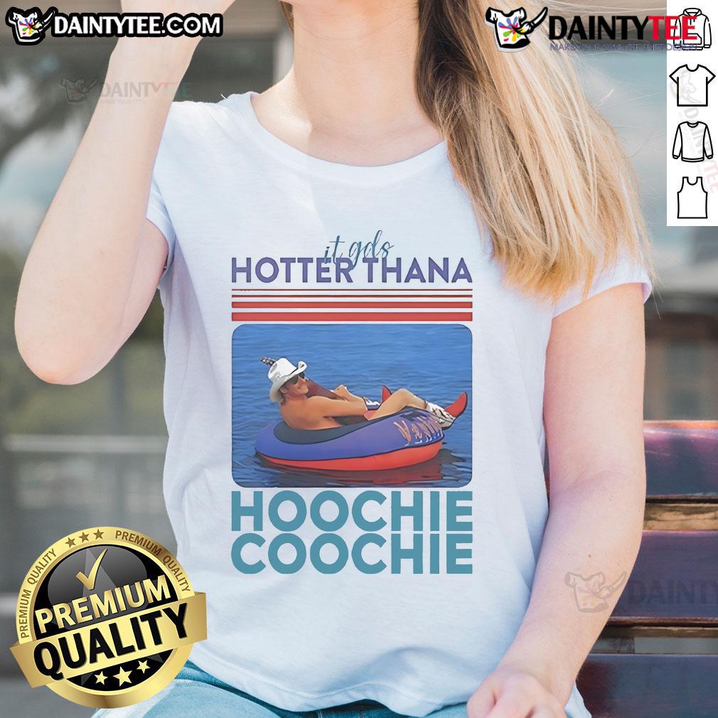 Official Alan Jackson Hotter Than A Hoochie Coochie Ladies Tee Official Alan Jackson 'Hotter Than A Hoochie Coochie' ladies tee featuring a stylish design for country music fans.