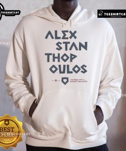 Official Alex Stanthopoulos hoodie featuring 'The Greek God of Baseball Operations' design, perfect for fans and collectors.