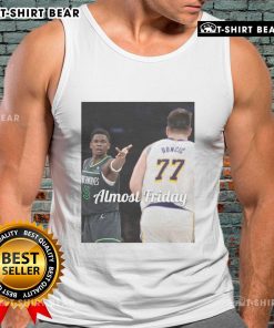 Alt Text: Official Almost Friday Ant-Man tank top featuring vibrant graphic design for fans of Marvel superheroes.