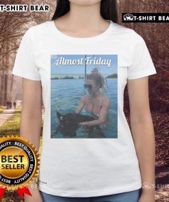 Official Almost Friday Sweeney Puppy Ladies Tee featuring a cute puppy graphic, perfect for casual wear.