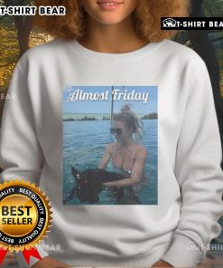 Cozy Official Almost Friday Sweeney Puppy Sweatshirt in soft fabric, perfect for casual outings and pet lovers.