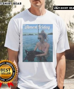 Alt Text: Official Almost Friday Sweeney Puppy T-Shirt featuring a playful puppy design, perfect for casual wear.