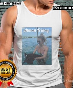 Official Almost Friday Sweeney Puppy Tank Top featuring a cute puppy design, perfect for casual summer wear.