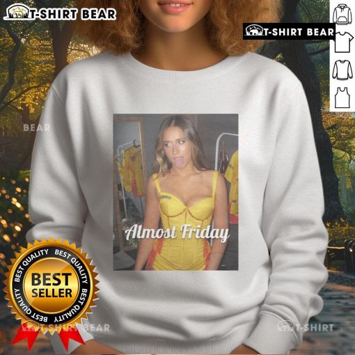 Cozy Official Almost Friday Tate Colombia sweatshirt in navy blue, perfect for casual outings and weekend relaxation.