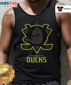 Official Anaheim Ducks Highlight Reel Tank Top featuring team logo and vibrant design, perfect for fans and summer wear.