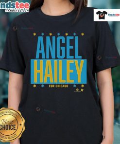 Official Angel Reese and Hailey Van Lith Chicago Ladies Tee featuring vibrant graphics and stylish design for fans.