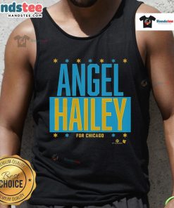 Official Angel Reese and Hailey Van Lith for Chicago tank top featuring vibrant design and athlete signatures.