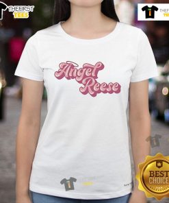 Official Angel Reese Logo Ladies Tee featuring a stylish design perfect for fans of Angel Reese and women's basketball.