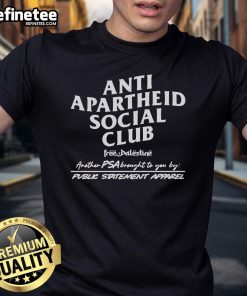 Official Anti-Apartheid Social Club 'Free Palestine' T-Shirt featuring bold graphic design promoting social justice.